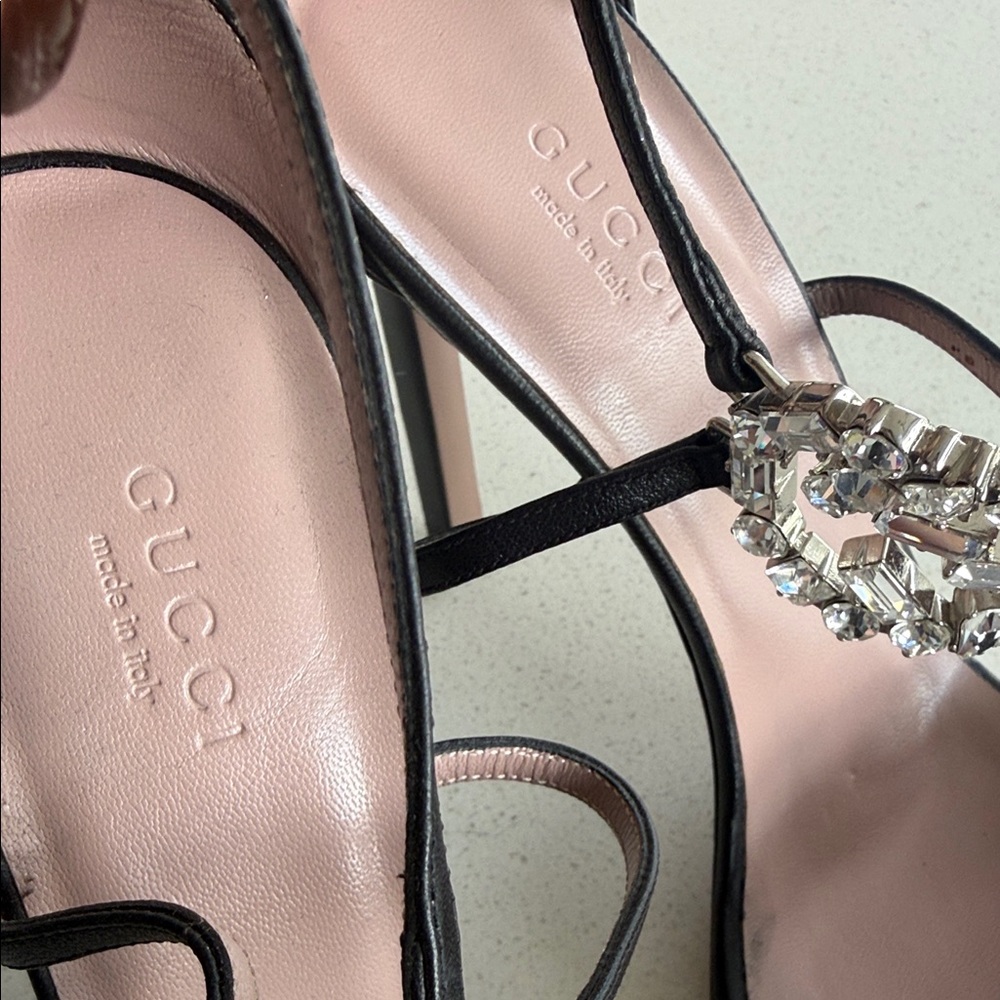 Gucci Black Heels with Crystal Accents - Picture 4 of 6